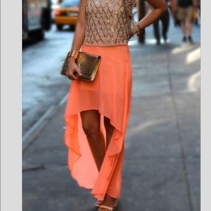 Bebe Hi lo chiffon skirt Brand new without tags!